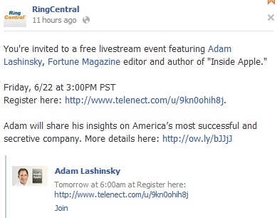 Tagging Facebook RingCentral