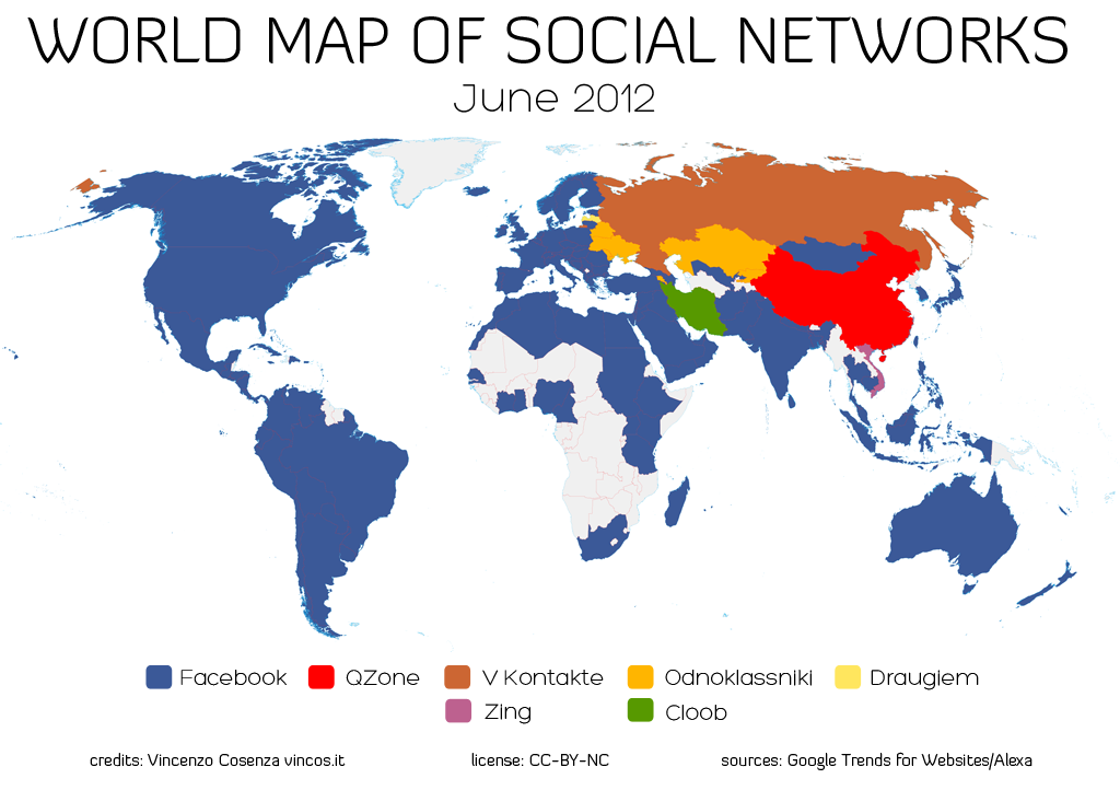 world map of social networks