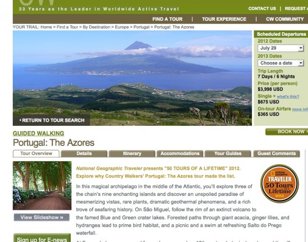 Country Walkers, travel content examples, CMI