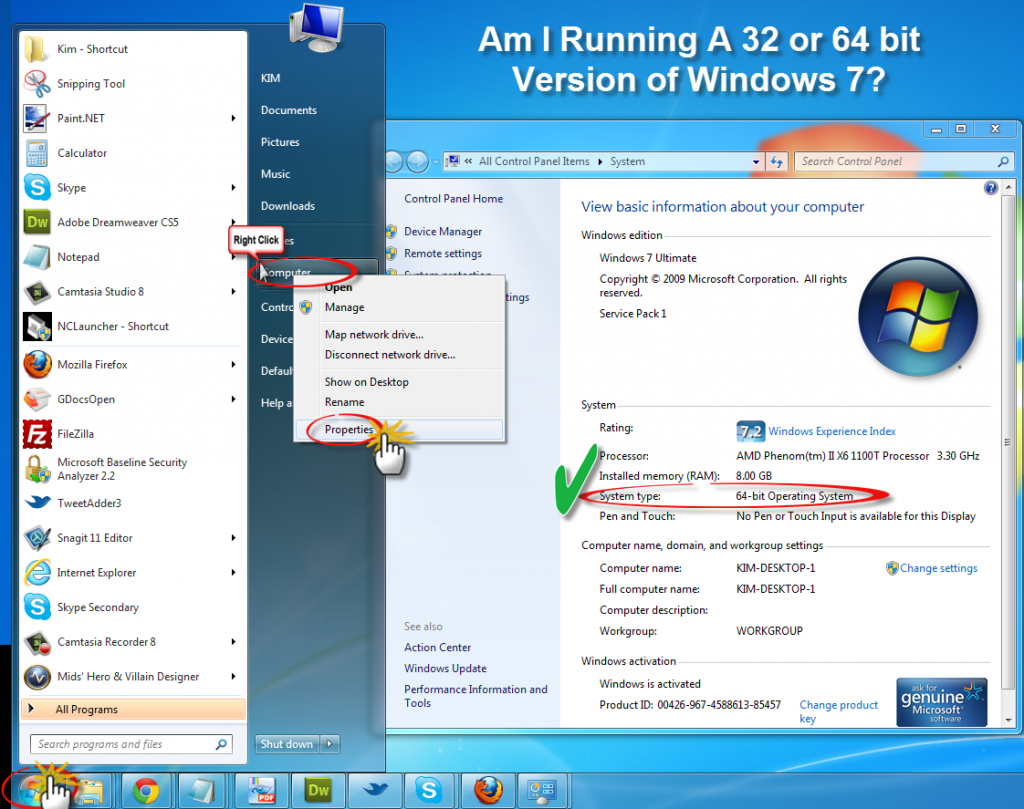 windows 7 32-bit to 64-bit change
