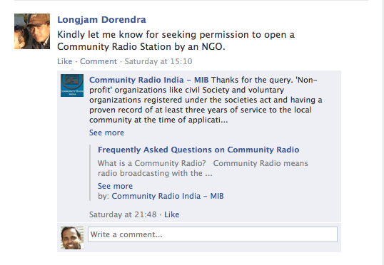 community radio India facebook page