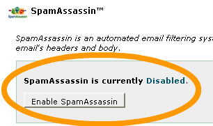The Button To Enable Spam Assassin