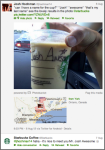 Starbucks Twitter Josh Awesome