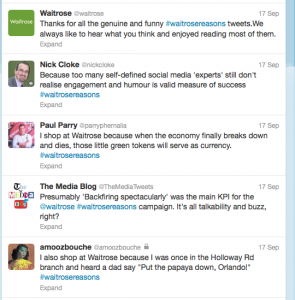 waitrose twitter hashtag campaign fail?