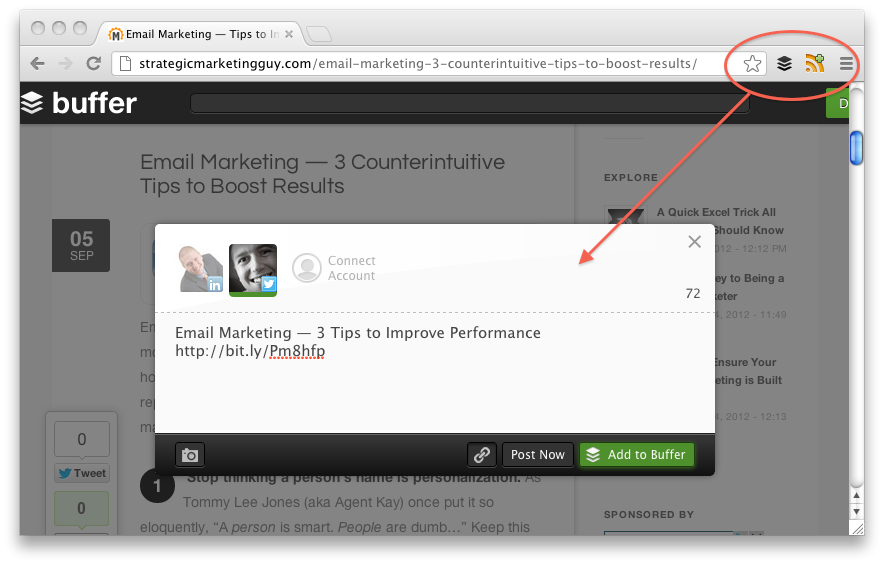 Buffer App Demo1 How to Automatically Tweet Great Content Throughout the Day