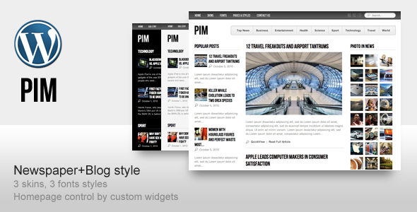 PIM - Newspaper Magazine and Blog Template