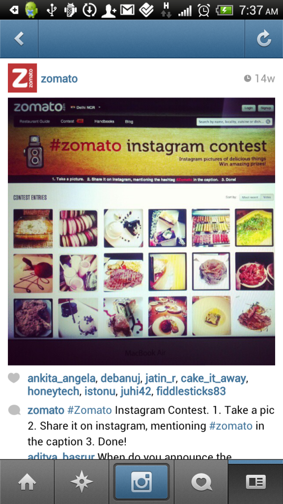 Zomato Instagram Contest