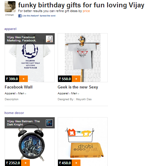 Giveter, Interests Based Social Gifting Over Facebook Business 2