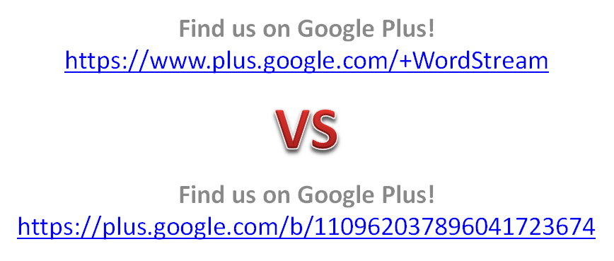 google plus vanity url comparison