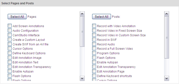 Select topics for PDF