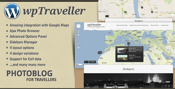 wpTraveller - WordPress Travel Photo blog