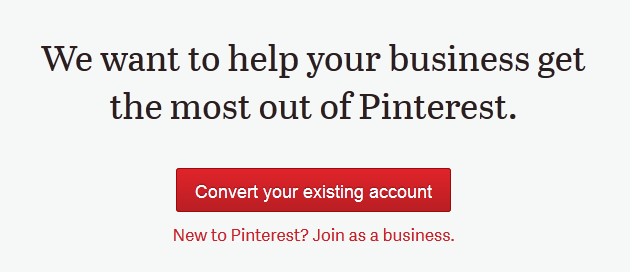Convert your pinterest account to a business account