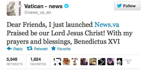 Pope's First Tweet