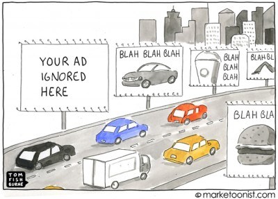 Bombardment of Advertisements make us Ignore them much more. (Credits: Tom Fishburne)