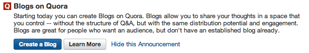 Create a Blog on Quora