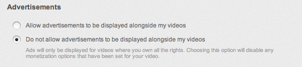 Youtube Advertising Default Settings