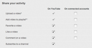 Youtube Sharing Settings