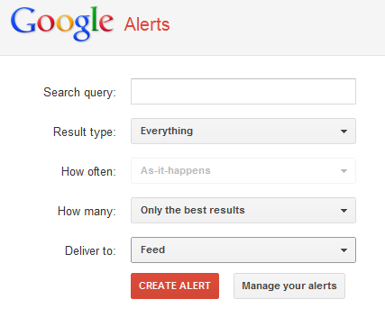 Social Mentions - Google Alerts