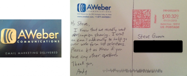 Aweber Postcard