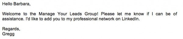 invitation to new linkedin group members