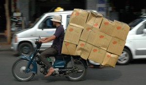 An overloaded bicycle