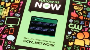 Live Twitter feed appears in a print ad
