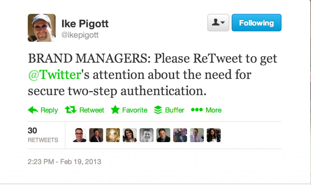 twitter two step authentication campaign