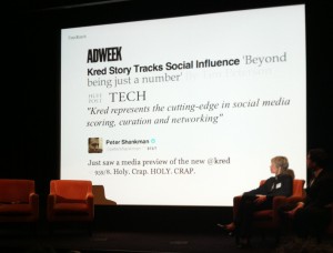 Kred shows off some of its mainstream recognition.