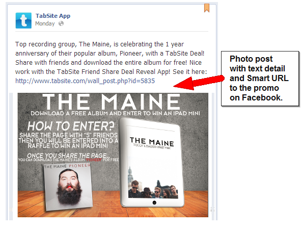tabsite post image with text smart url How to Post for Maximum Engagement to your Facebook News Feed