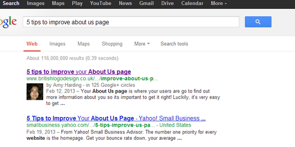 Google author screenshot
