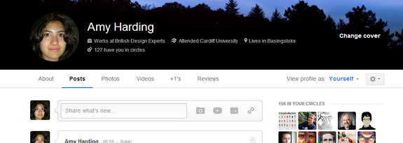 Google+ profile screenshot