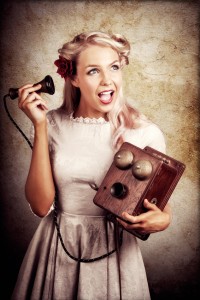 Surprised Telephone Operator With Good Or Bad News