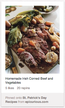 Epicurious Uses St. Patrick's Day as a Reason to Pin