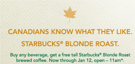 Starbucks Blonde Ad Canada