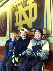 My boys touring Notre Dame.