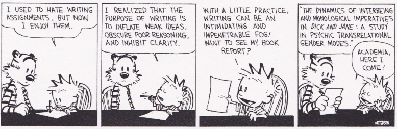 Wordiness Calvin and Hobbes