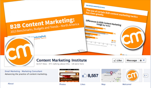 Content marketing Institute - Facebook Page