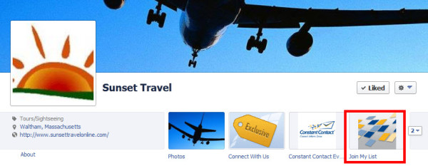 Facebook app on business page