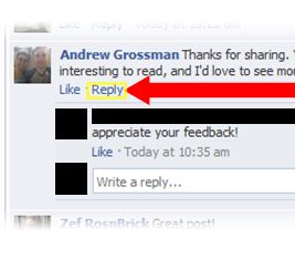 Facebook Reply Feature