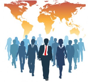 Global human resources business people work team
