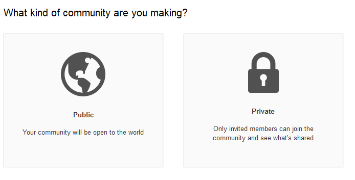 Google Plus Community Choose Privacy