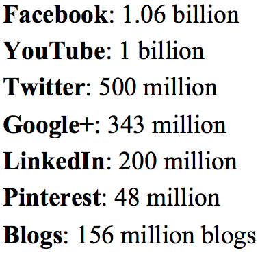 Top social media used in 2013