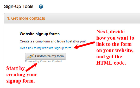 Website signup form