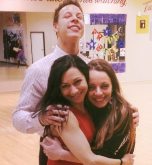 Lisa with Ballroom Dance Champion and Coach Emilia, and Champion/Instructor Joel