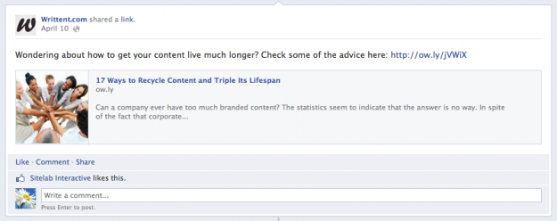 Writtent Facebook Page