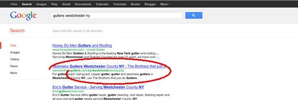 Landing Pages for Local Search: keywords for specific neighborhoods
