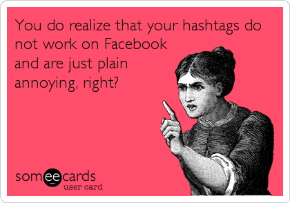 Hashtags on Facebook - no.