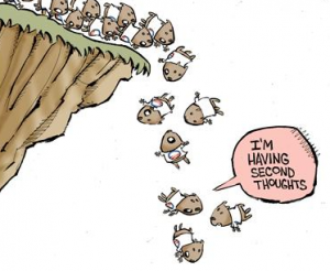 Lemming Off a Cliff