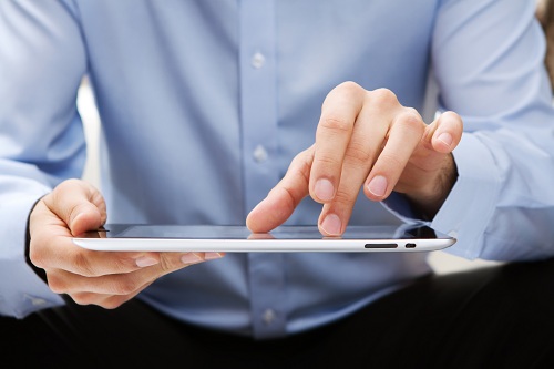 man shopping with mobile device