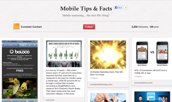 Constant Contact Pinterest Mobile Tips and Facts